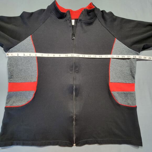 GW Sport Long Sleeve Zip Track Jacket Women's Plus Size 1X Black Classic Warm Up - Picture 6 of 9